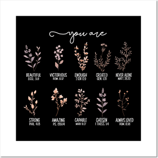 You Are Bible Verse Inspiration Bible Wild Flowers Christian Posters and Art